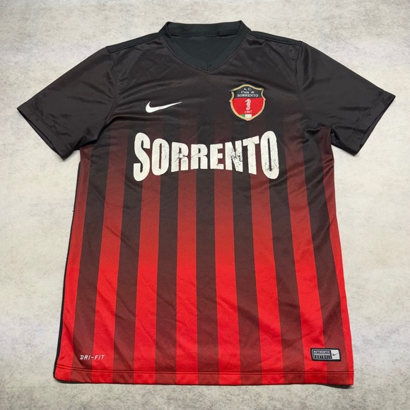 Nike Other - Nike AC Sorrento Jersey Red Black Striped Soccer Football Dri-Fit Mens Size M